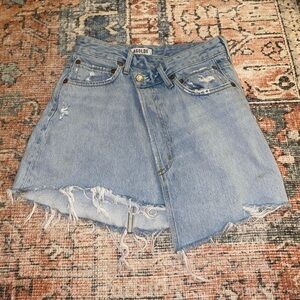 AGOLDE asymmetrical denim skirt